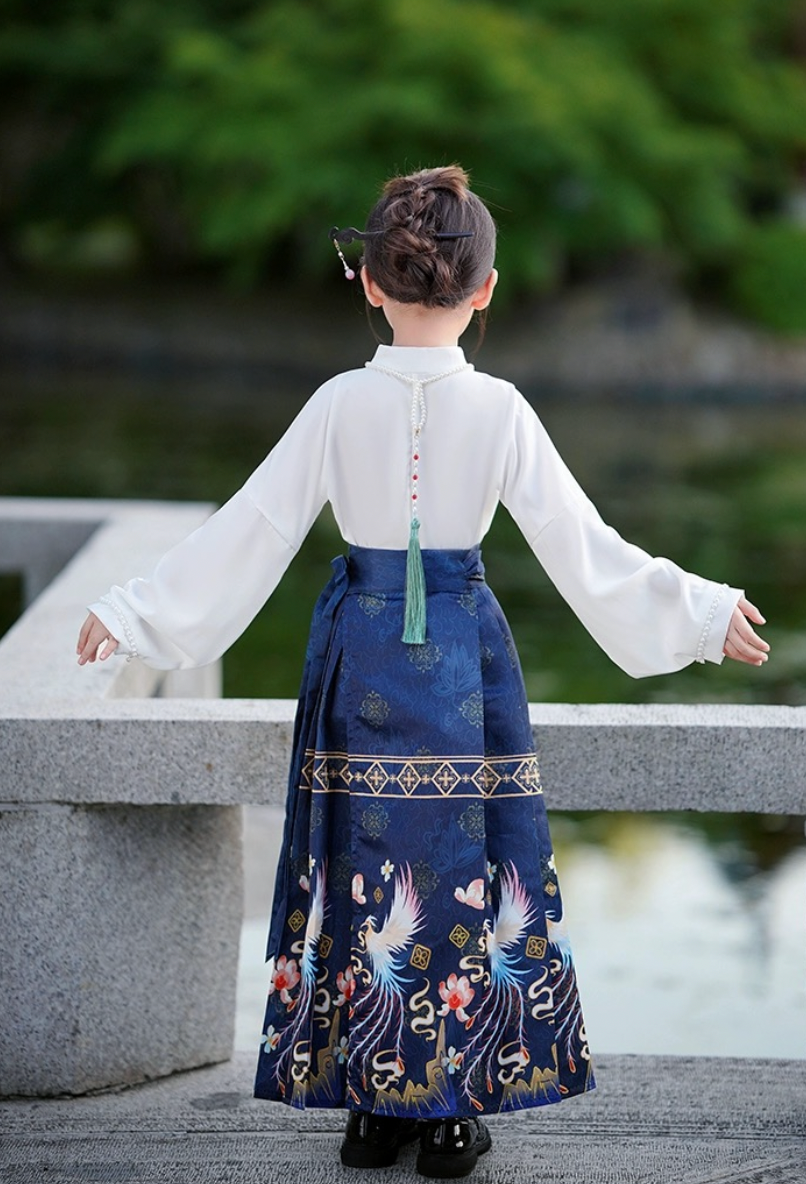 Phoenix - Girls' Horse-face Dress Set in Tang Dynasty Style