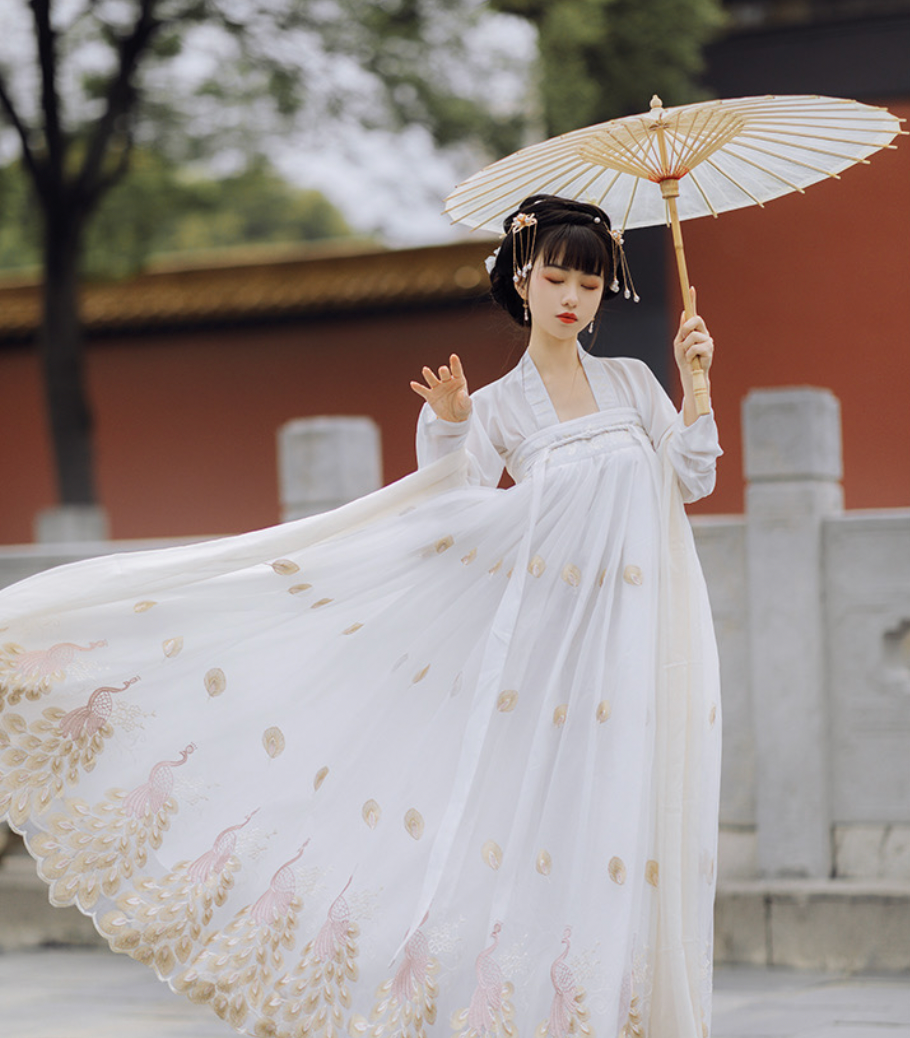 Ethereal Peacock Hanfu Gown