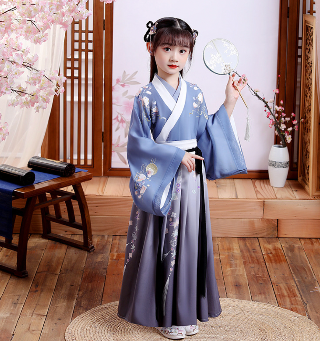 Little Qianxun: Ethereal Girls' Hanfu Dress, Tang Dynasty Style