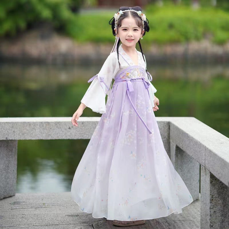 Purple Blossom Feast: Ethereal Tang Dynasty Hanfu for Girls