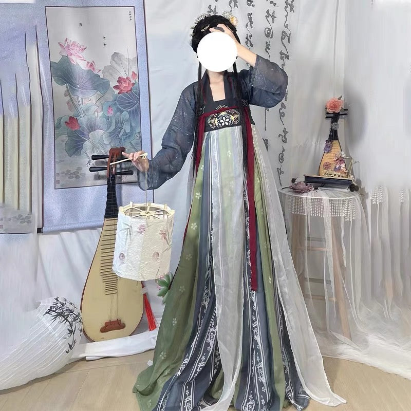 Pear Blossom Elegance: Tang Dynasty-Inspired Hanfu - Ethereal Dual-Front Ruqun for Summer