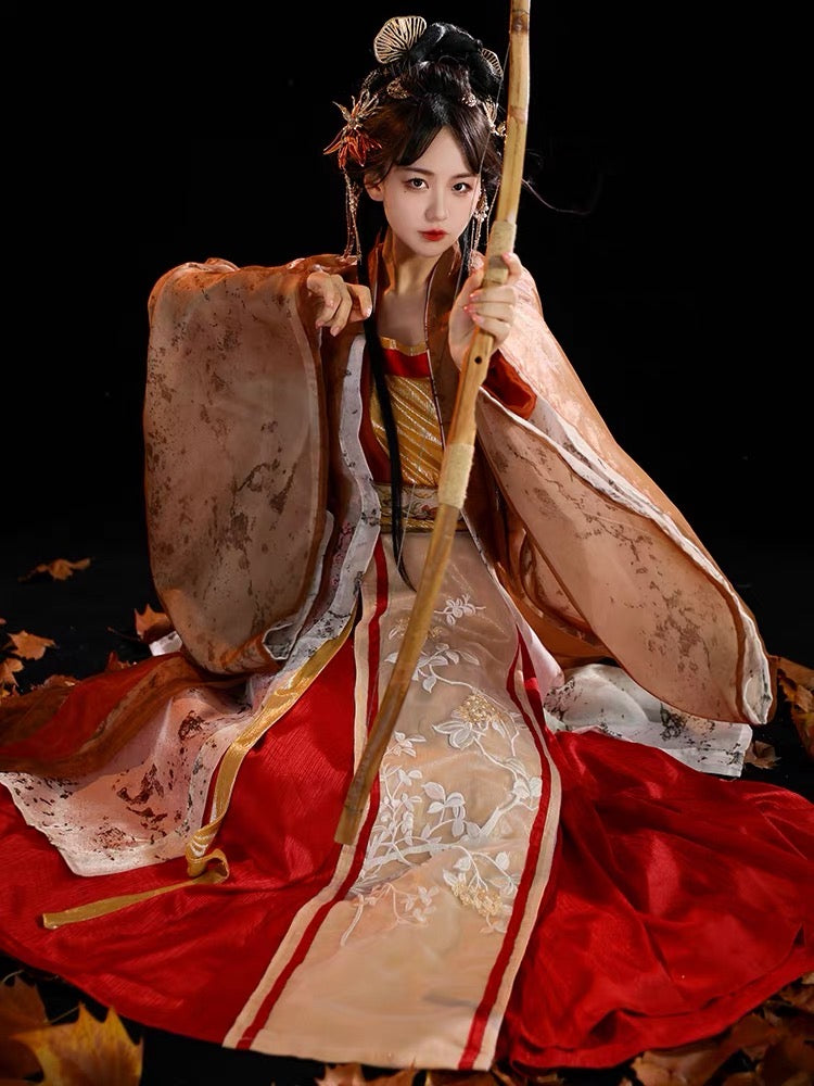 Reminiscing Elegance: Song Dynasty Hanfu - Daily Wear Large-Sleeve Top & Embroidered Qi-Waist Skirt for Summer