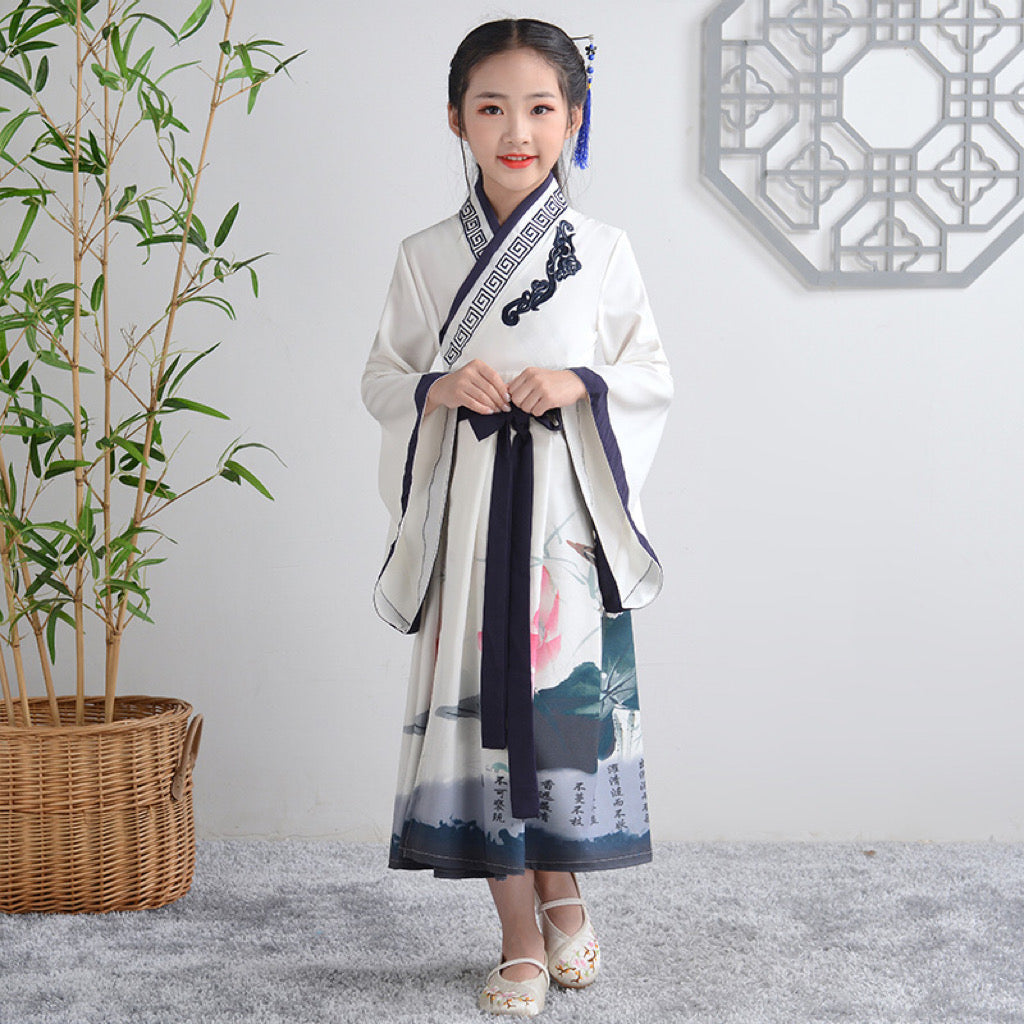 Lotus Blossom : Traditional Chinese Scholar Hanfu for Kids