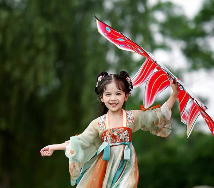PreOder:Flourishing Elegance: Feng Kite Hanfu - Enchanting Traditional Chinese Dress for Girls