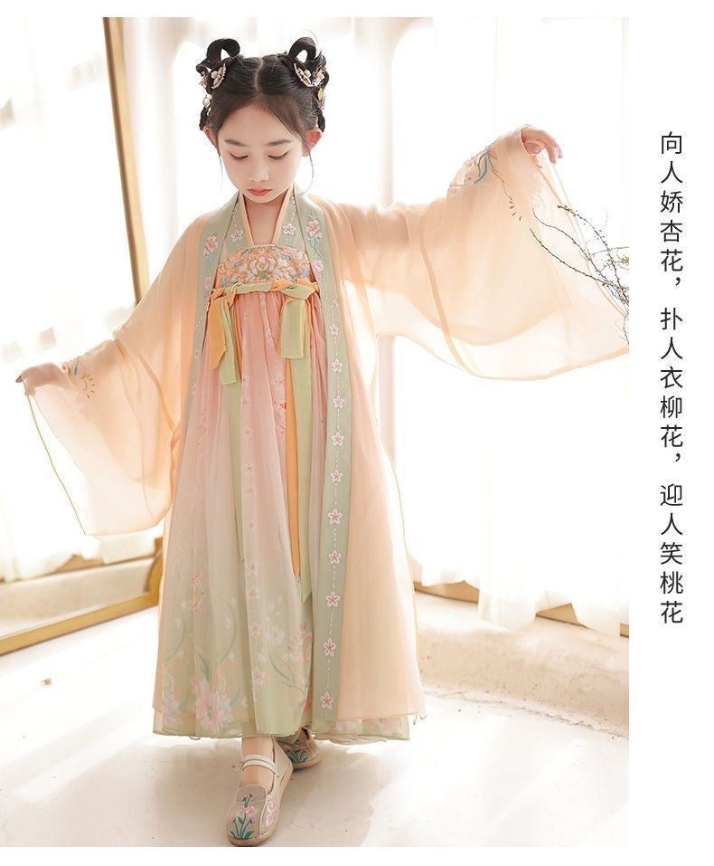 Twilight Glow: Ethereal Girl's Hanfu Dress