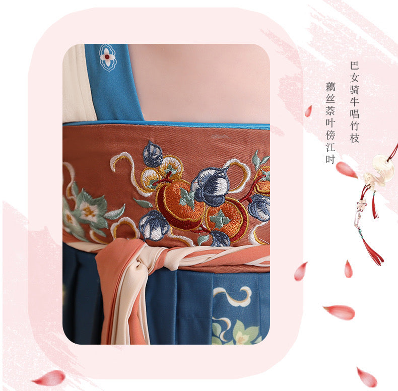 PreOrder: Persimmon Charm: Ethereal Long-Sleeve Hanfu Dress