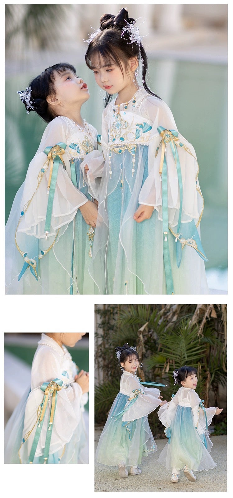 Dragon Maiden Elegance: Girls' Tang Dynasty Qi Chest Ruqun
