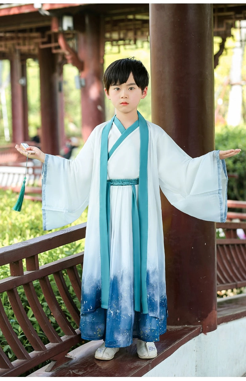 PreOder:Elegant Dynasty: Matching Parent-Child Hanfu Outfits – Timeless Traditional Long Robes for Kids & Adults