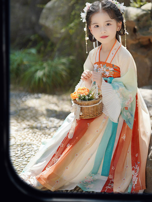Flourishing Elegance: Feng Kite Hanfu - Enchanting Traditional Chinese Dress for Girls