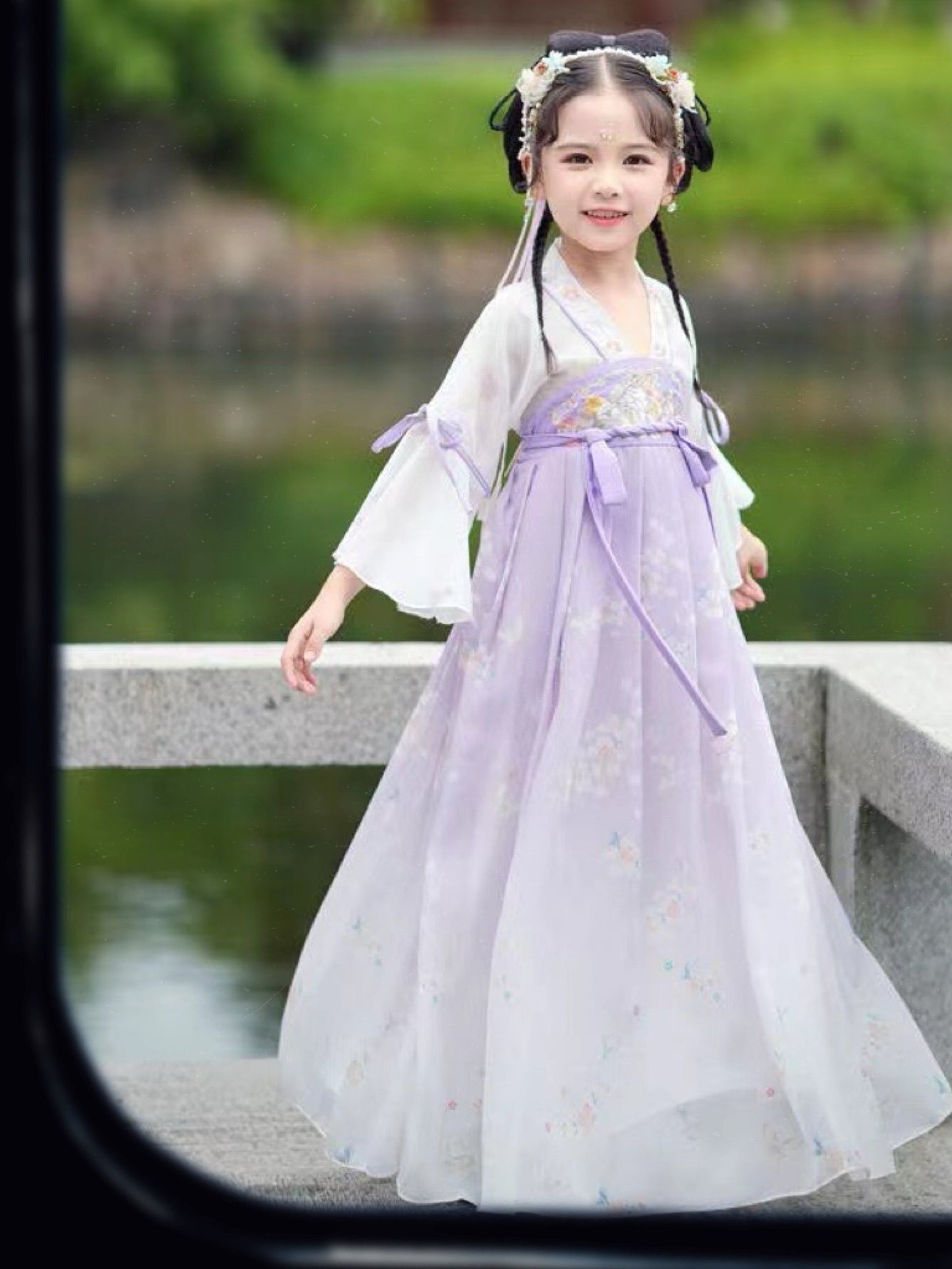PreOrder: Purple Blossom Feast: Ethereal Tang Dynasty Hanfu for Girls