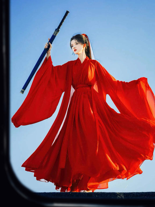 Graceful Elegance: Wei-Jin Style Young Ladies' Hanfu with Flowing Sleeves and Ethereal Aura