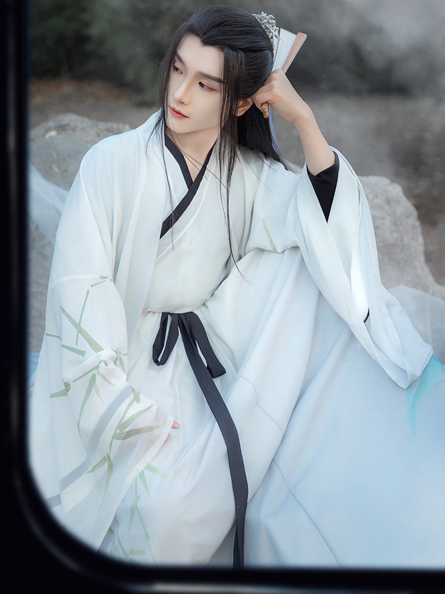 PreOder::Bamboo Whisper: Unisex Wei-Jin Style Hanfu - Elegant Cross-Collar Martial Attire