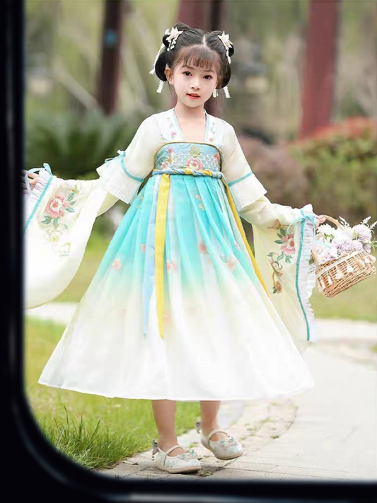 青色月光香：飘逸的中国仙女裙