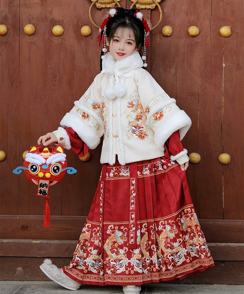 PreOrder: Jade Linglong - Elegant White Hanfu for Children: Traditional Chinese Dress