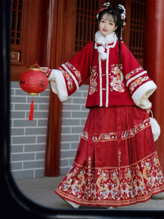 Jade Linglong Elegance - Adult Red Hanfu: Traditional Chinese Attire