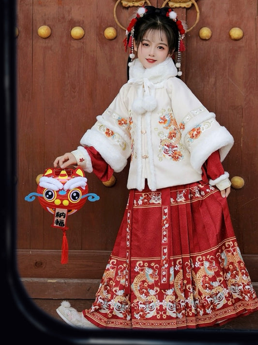 Jade Linglong - Elegant White Hanfu for Children: Traditional Chinese Dress