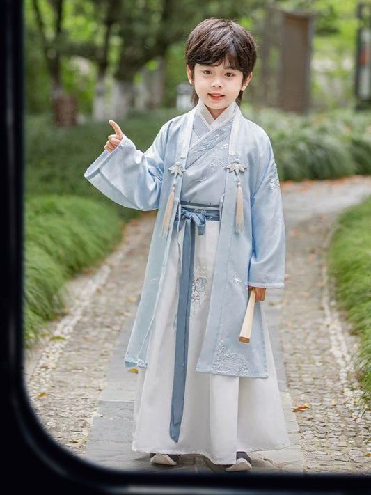 Bai Yue Qing Shan - Handsome Traditional Hanfu for Boys, Chinese Style