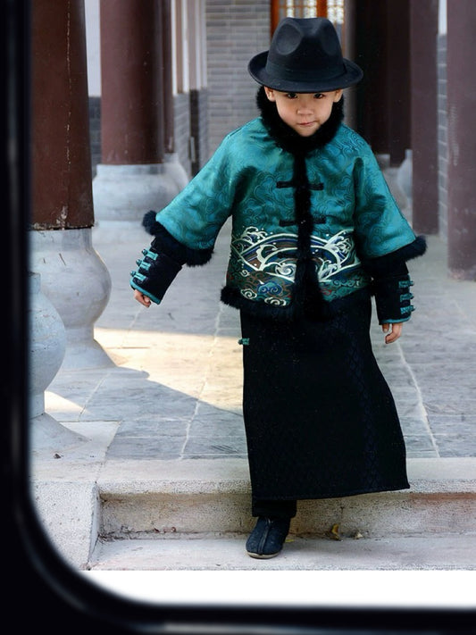 儿童新中式唐装套装 适合120cm-130cm 男宝